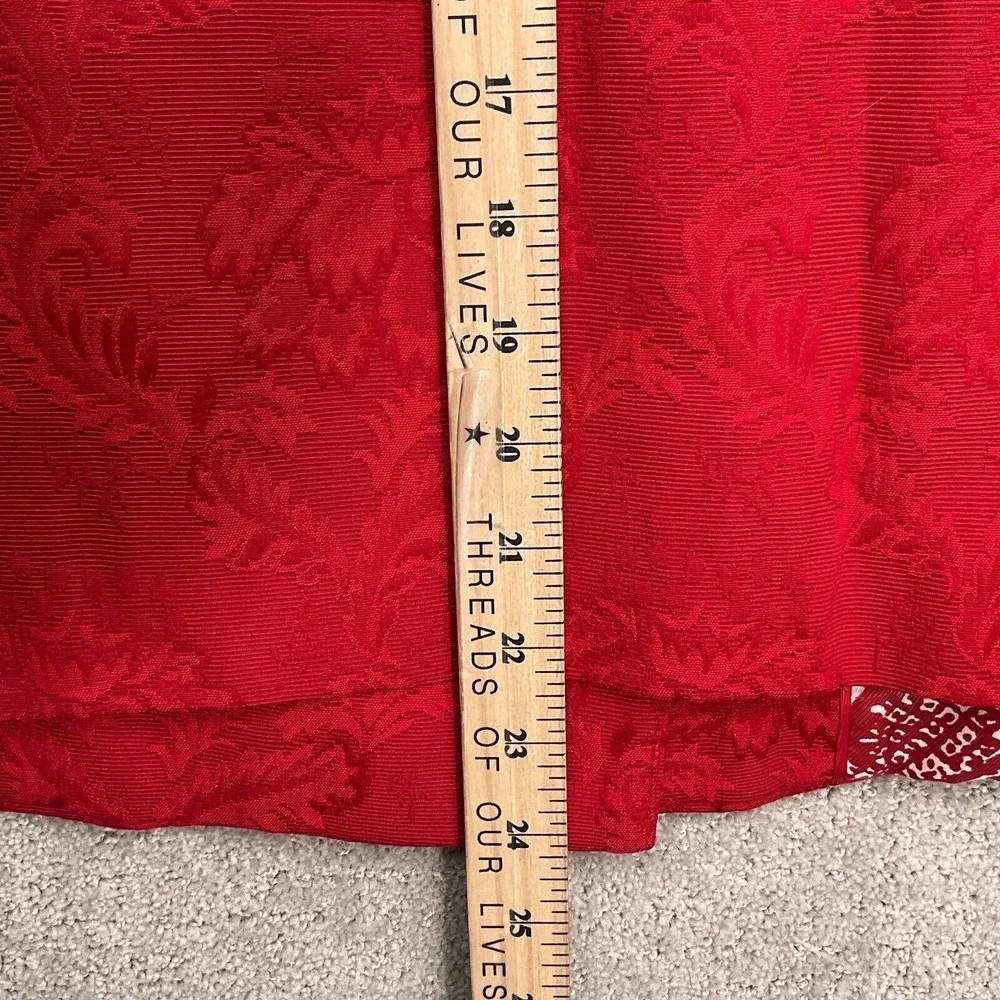 Talbots Jacket Women L Red Jacquard‎ Floral Double Breasted Button Party Formal